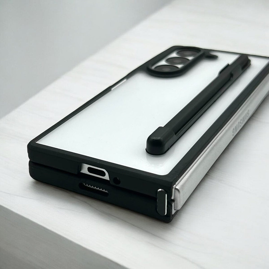 FRATO Fold 6 Collection Samsung Galaxy Z Fold 6 Clear Transparent Case With S-Pen Holder