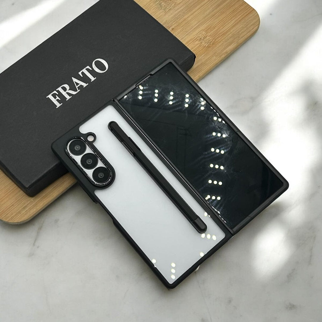 FRATO Fold 6 Collection Samsung Galaxy Z Fold 6 Clear Transparent Case With S-Pen Holder