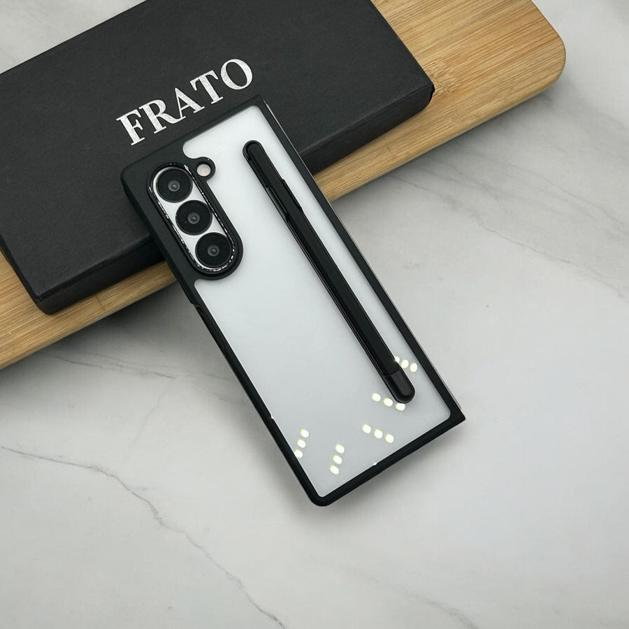 FRATO Fold 6 Collection Samsung Galaxy Z Fold 6 Clear Transparent Case With S-Pen Holder