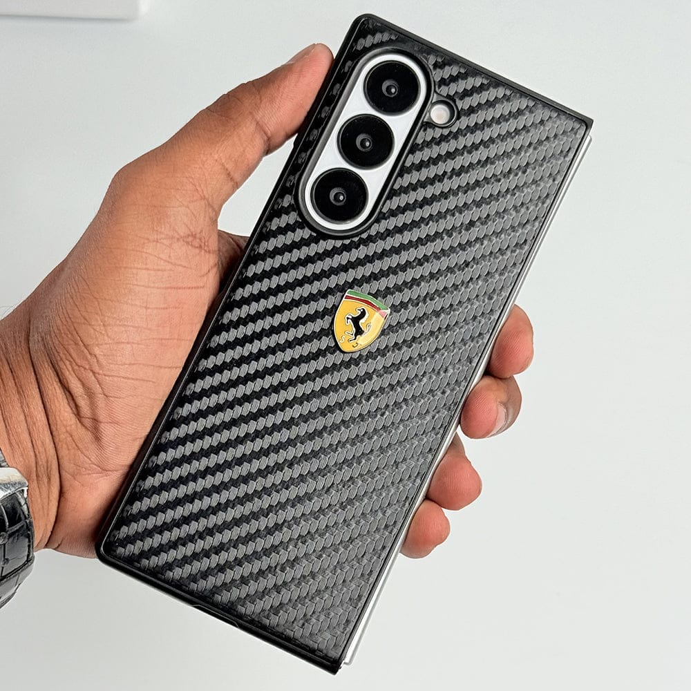 FRATO Fold 6 Collection Samsung Galaxy Z Fold 6 FR Sports Car Logo Carbon Fiber Texture Case Cover