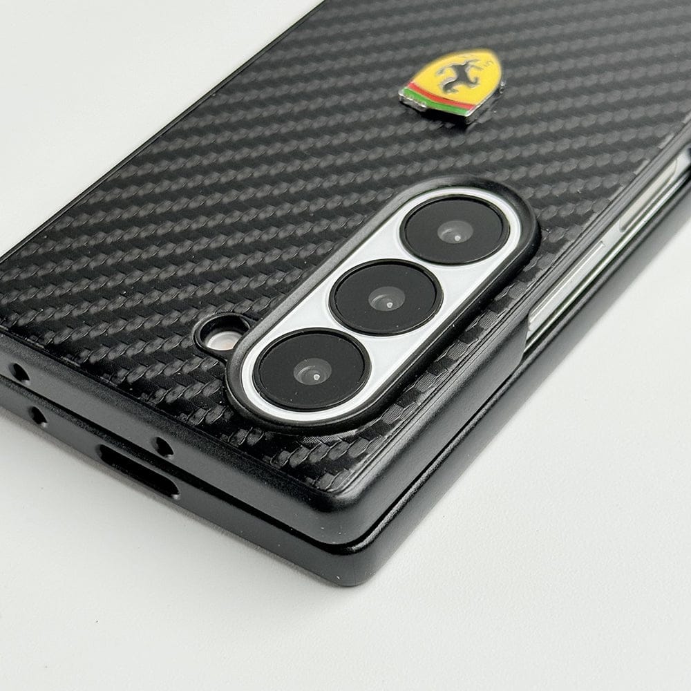 FRATO Fold 6 Collection Samsung Galaxy Z Fold 6 FR Sports Car Logo Carbon Fiber Texture Case Cover