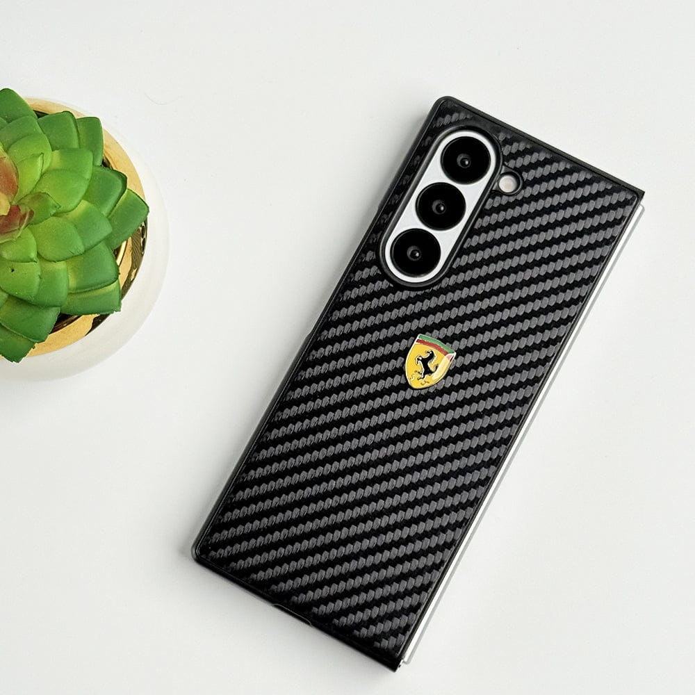 FRATO Fold 6 Collection Samsung Galaxy Z Fold 6 FR Sports Car Logo Carbon Fiber Texture Case Cover