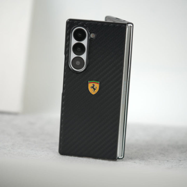 FRATO Fold 6 Collection Samsung Galaxy Z Fold 6 FR Sports Car Logo Carbon Fiber Texture Case Cover