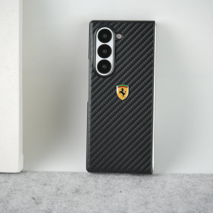 FRATO Fold 6 Collection Samsung Galaxy Z Fold 6 FR Sports Car Logo Carbon Fiber Texture Case Cover