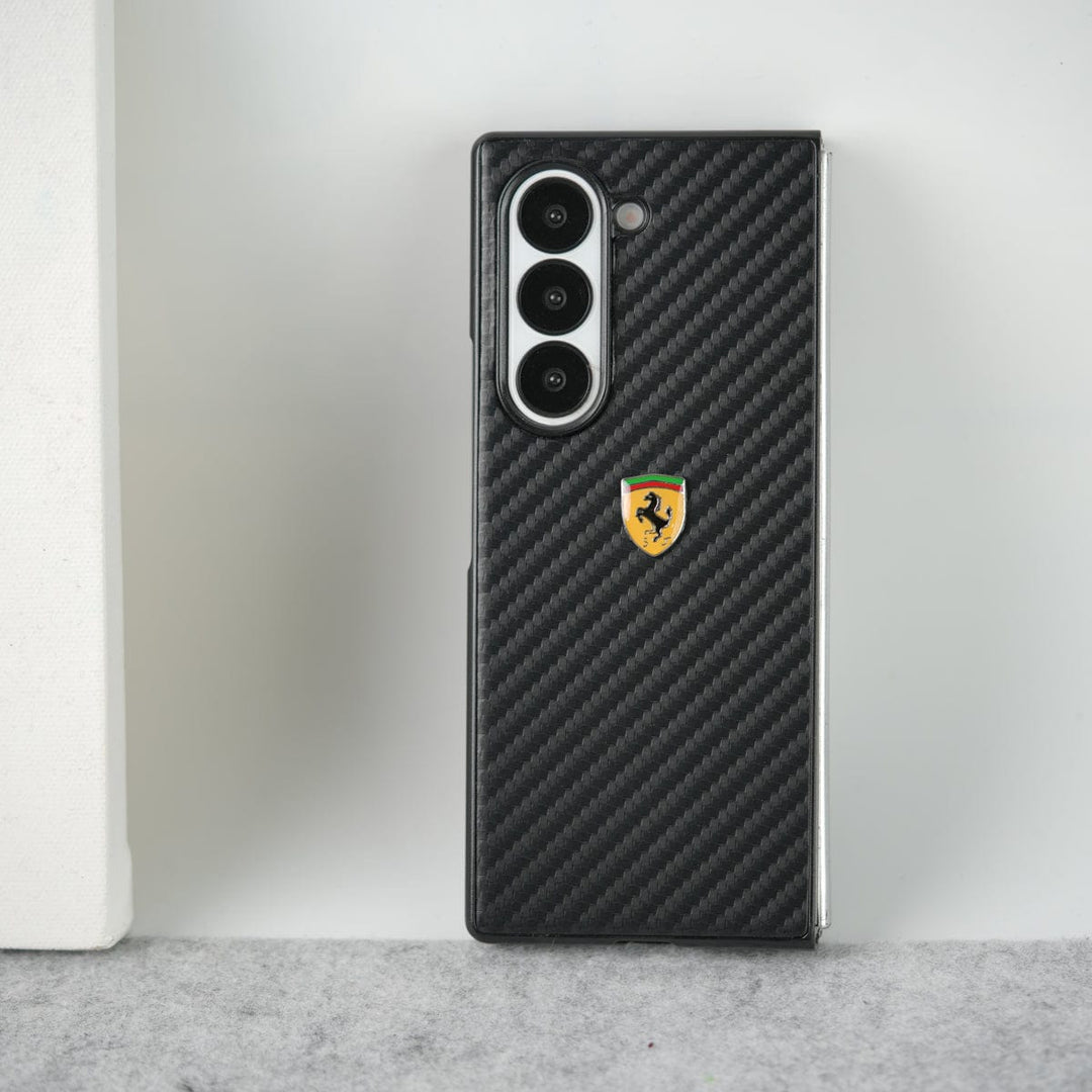 FRATO Fold 6 Collection Samsung Galaxy Z Fold 6 FR Sports Car Logo Carbon Fiber Texture Case Cover
