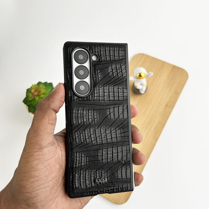 FRATO Fold 6 Collection Samsung Galaxy Z Fold 6 Genuine Leather Dark Series GD1