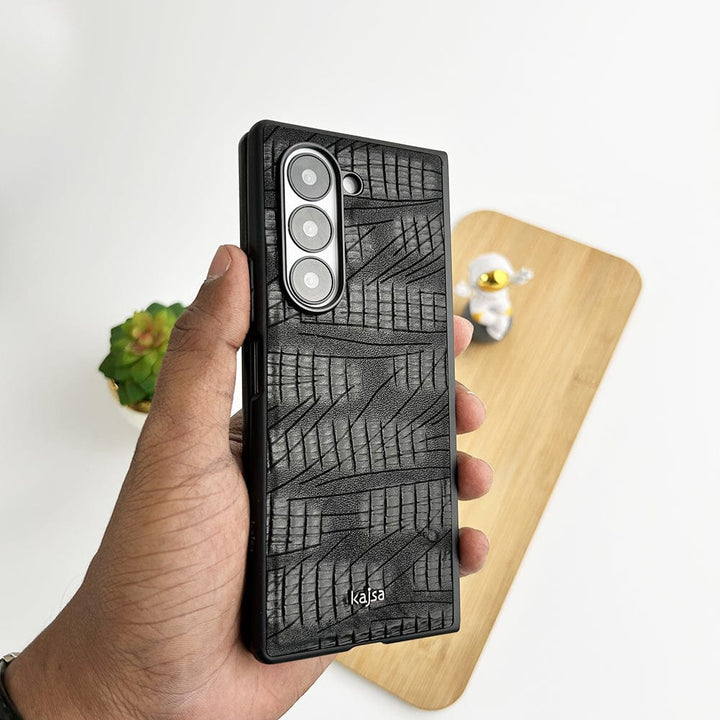 FRATO Fold 6 Collection Samsung Galaxy Z Fold 6 Genuine Leather Dark Series GD1