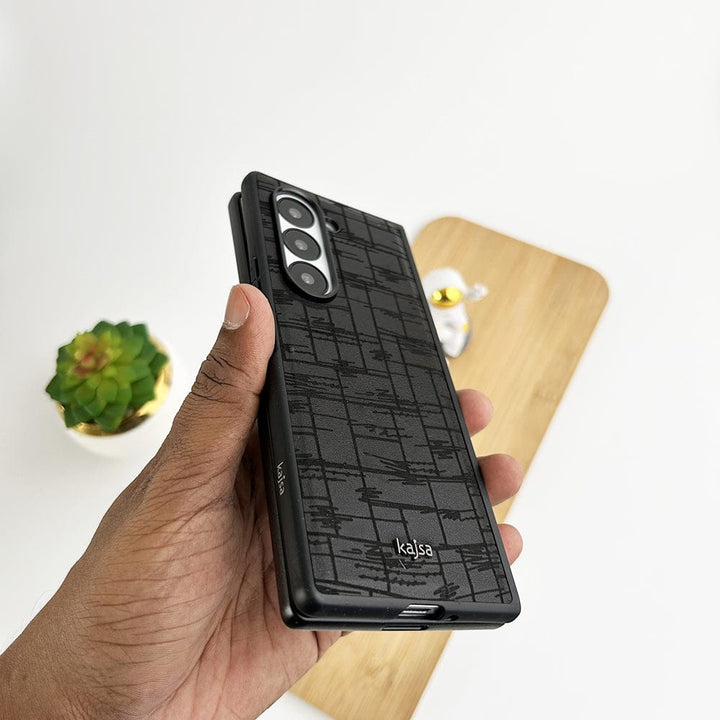 FRATO Fold 6 Collection Samsung Galaxy Z Fold 6 Genuine Leather Dark Series GD3