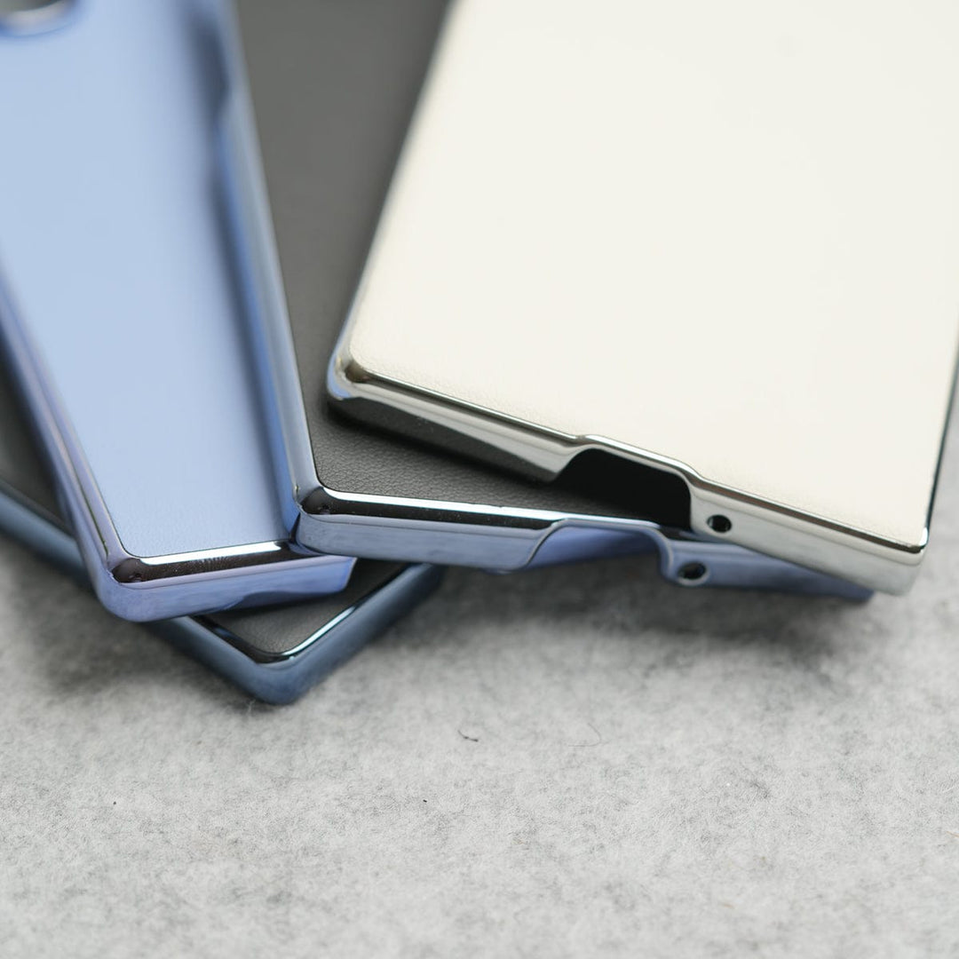 FRATO Fold 6 Collection Samsung Galaxy Z Fold 6 Glossy Chrome Plated PU Leather Skin Case Cover