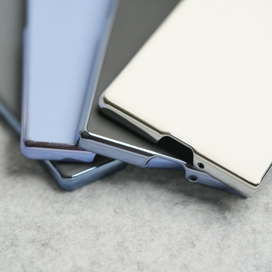 FRATO Fold 6 Collection Samsung Galaxy Z Fold 6 Glossy Chrome Plated PU Leather Skin Case Cover