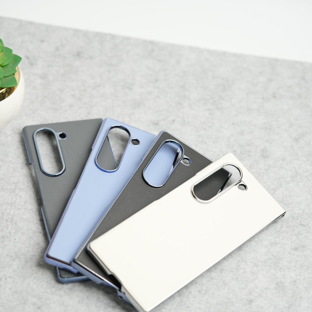 FRATO Fold 6 Collection Samsung Galaxy Z Fold 6 Glossy Chrome Plated PU Leather Skin Case Cover