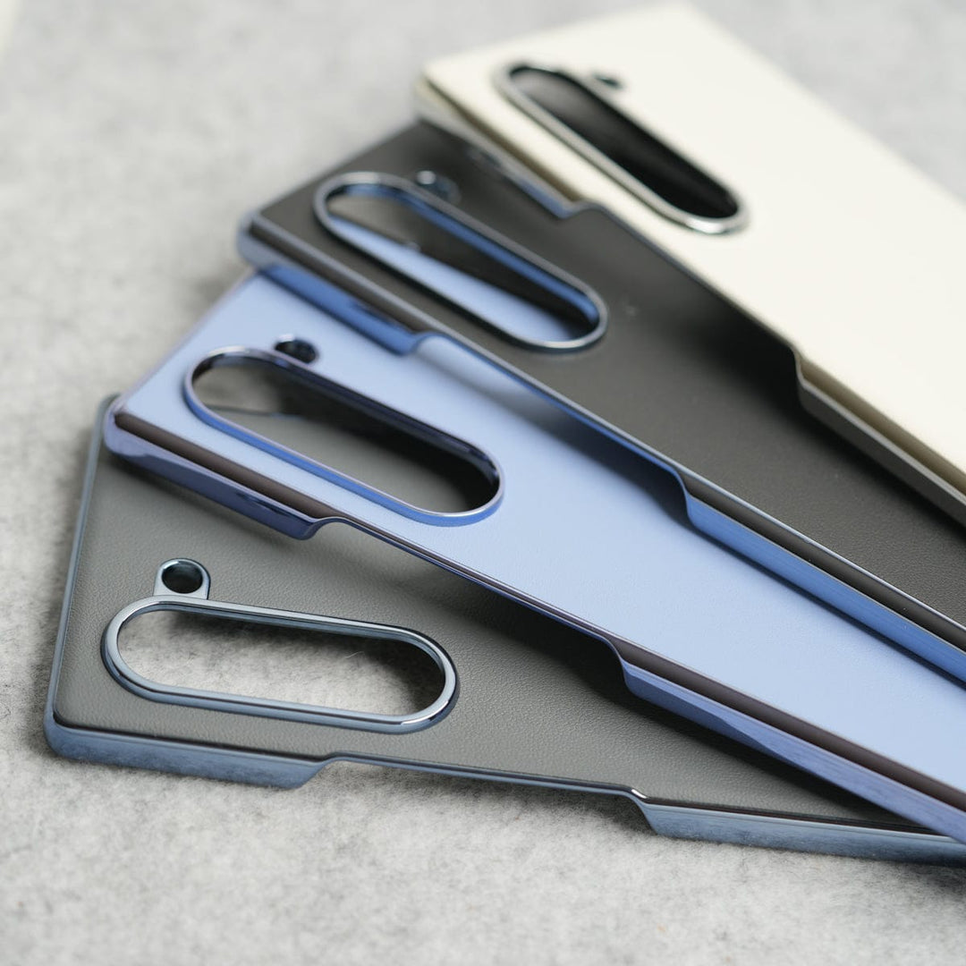 FRATO Fold 6 Collection Samsung Galaxy Z Fold 6 Glossy Chrome Plated PU Leather Skin Case Cover