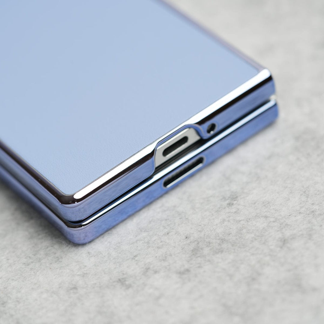 FRATO Fold 6 Collection Samsung Galaxy Z Fold 6 Glossy Chrome Plated PU Leather Skin Case Cover