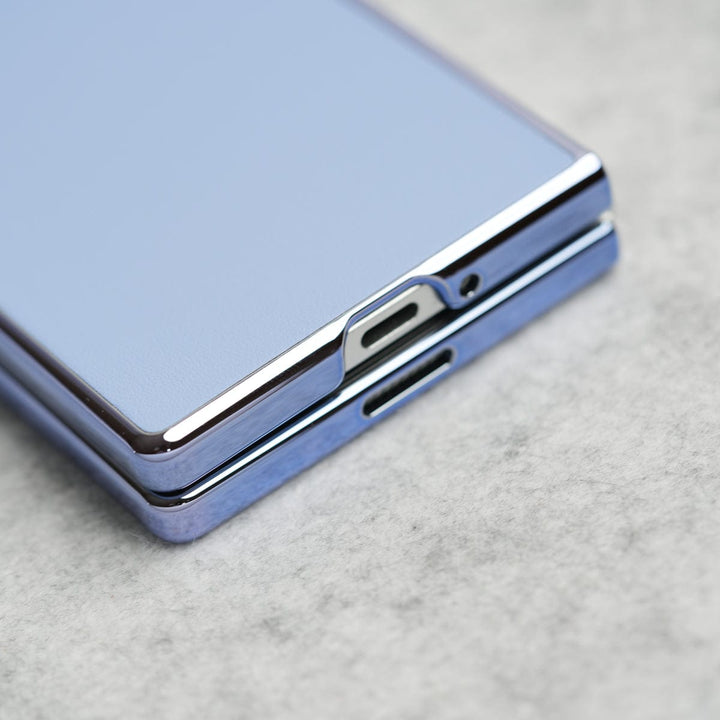FRATO Fold 6 Collection Samsung Galaxy Z Fold 6 Glossy Chrome Plated PU Leather Skin Case Cover