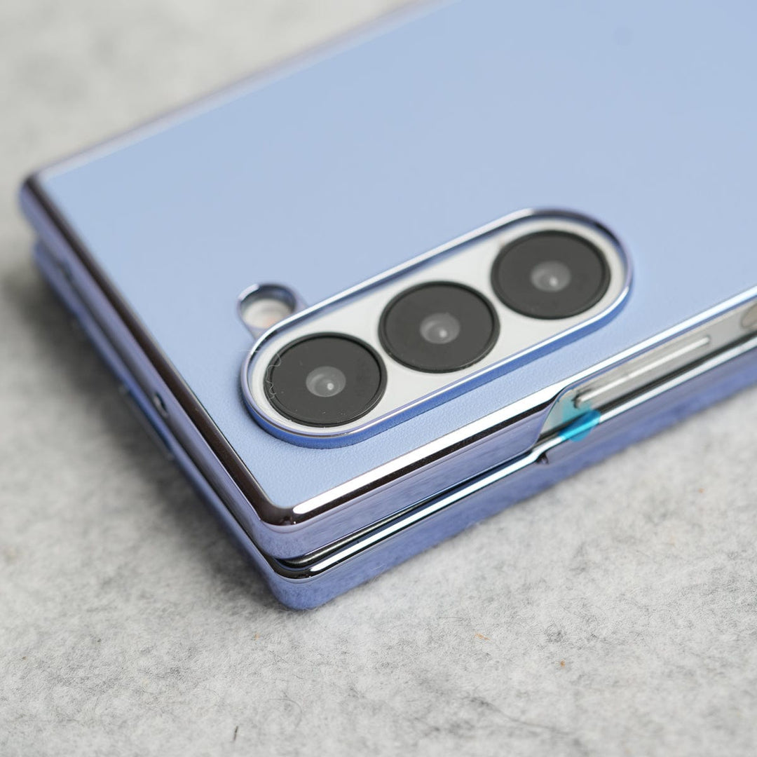 FRATO Fold 6 Collection Samsung Galaxy Z Fold 6 Glossy Chrome Plated PU Leather Skin Case Cover
