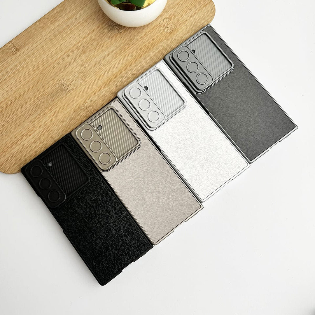 FRATO Fold 6 Collection Samsung Galaxy Z Fold 6 Leather Cover With Camera Protective Shetter
