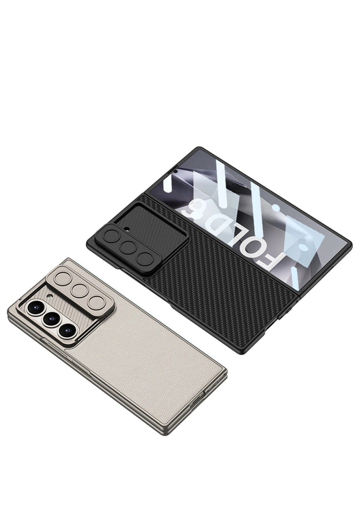 FRATO Fold 6 Collection Samsung Galaxy Z Fold 6 Leather Cover With Camera Protective Shetter