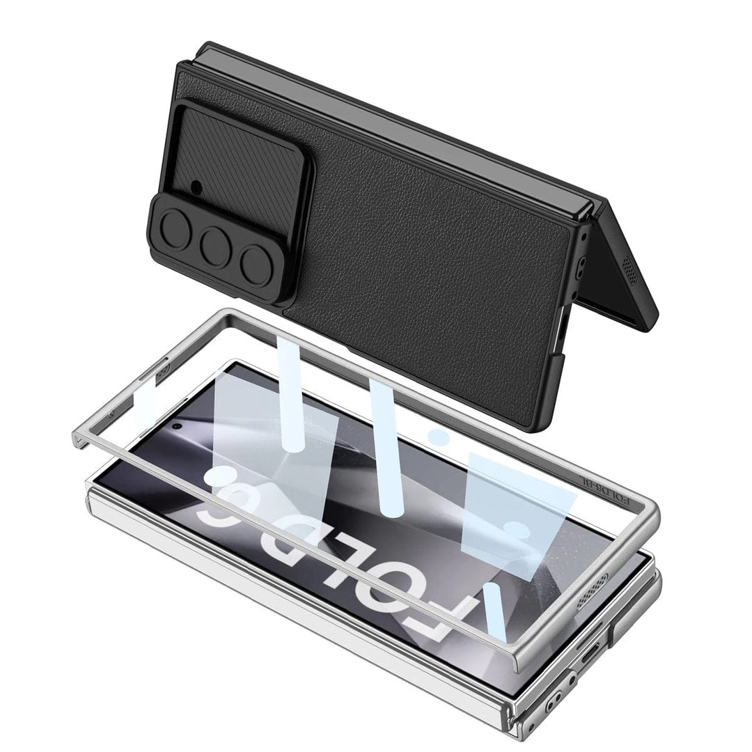 FRATO Fold 6 Collection Samsung Galaxy Z Fold 6 Leather Cover With Camera Protective Shetter