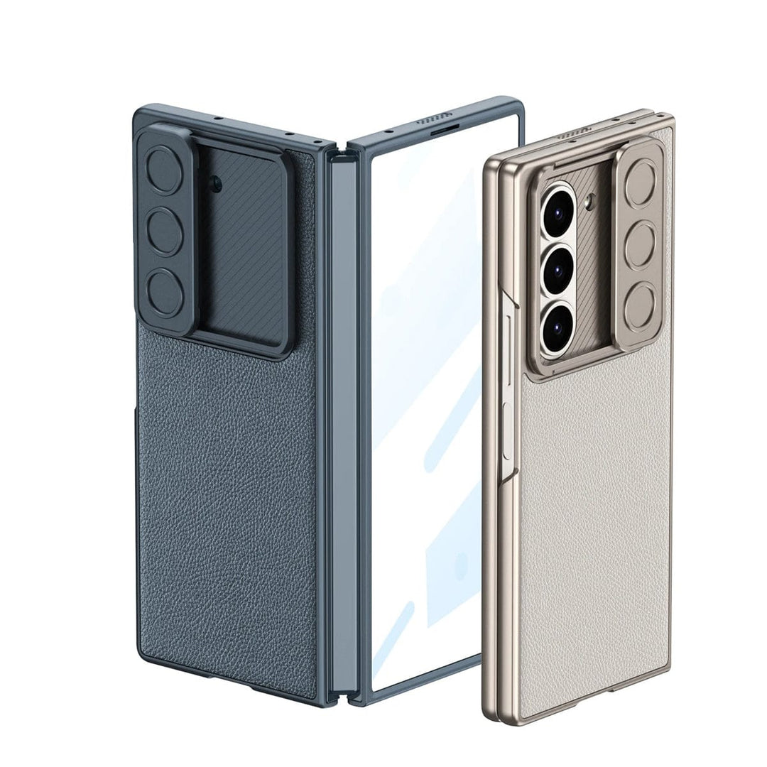 FRATO Fold 6 Collection Samsung Galaxy Z Fold 6 Leather Cover With Camera Protective Shetter