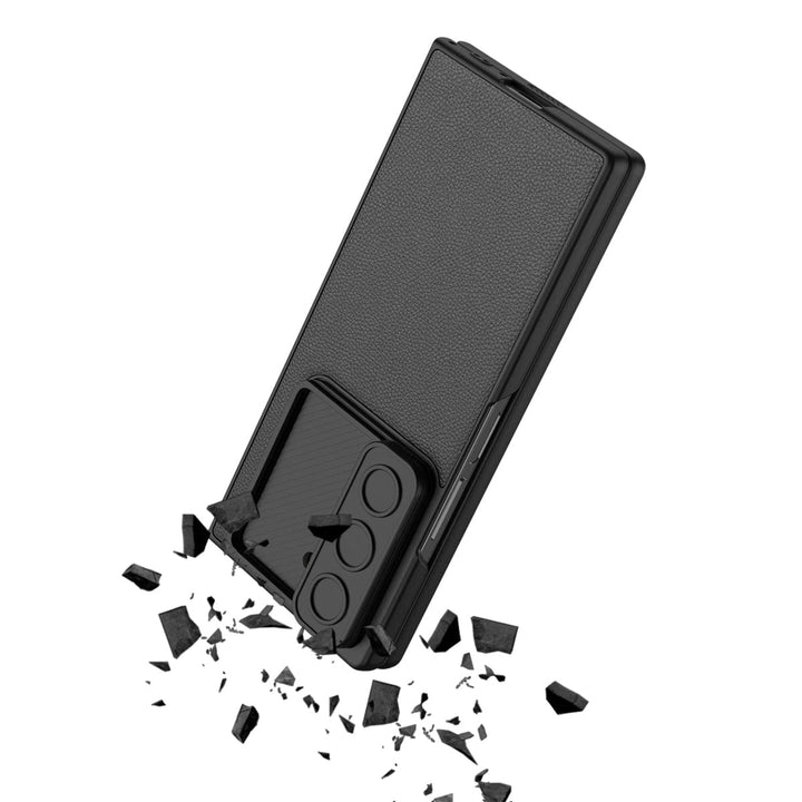 FRATO Fold 6 Collection Samsung Galaxy Z Fold 6 Leather Cover With Camera Protective Shetter