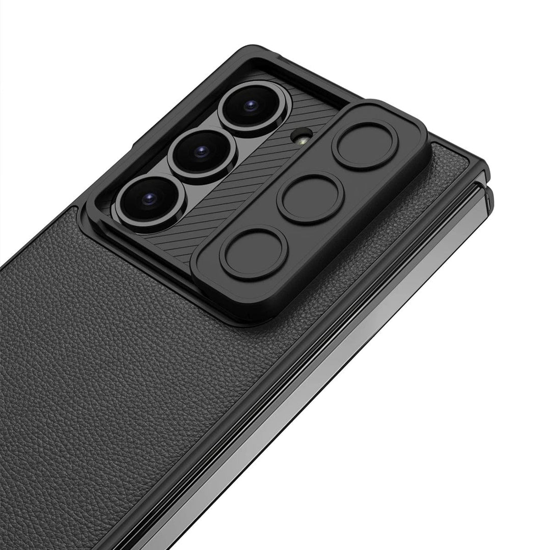 FRATO Fold 6 Collection Samsung Galaxy Z Fold 6 Leather Cover With Camera Protective Shetter