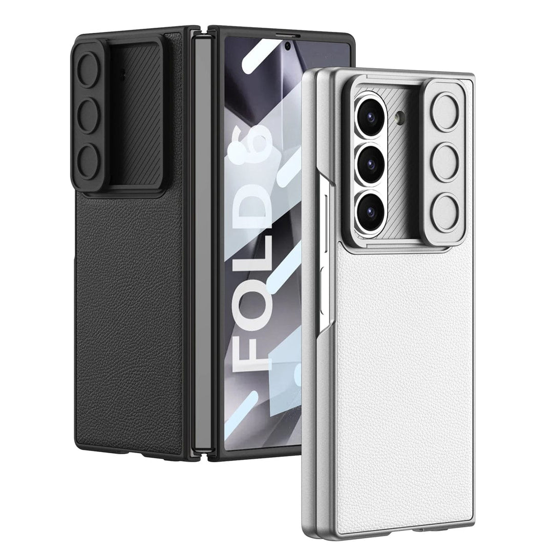 FRATO Fold 6 Collection Samsung Galaxy Z Fold 6 Leather Cover With Camera Protective Shetter