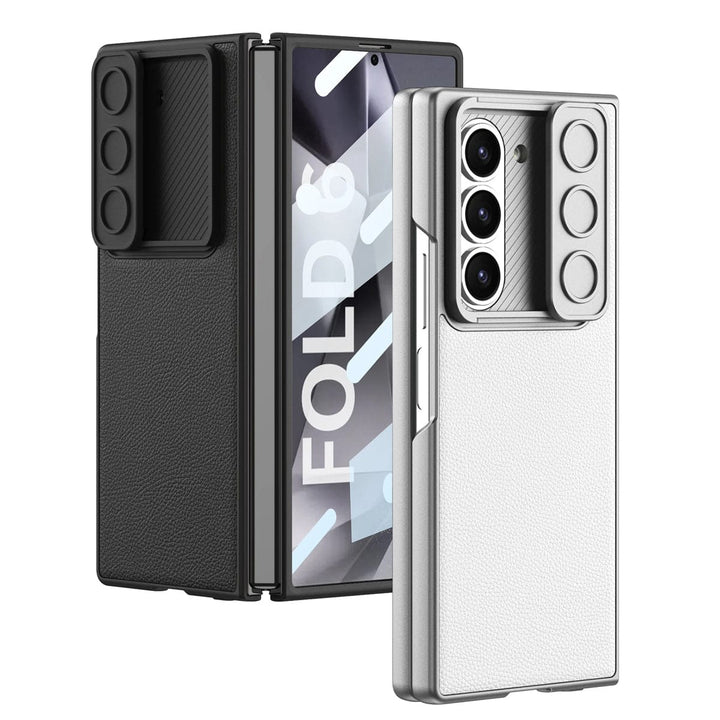 FRATO Fold 6 Collection Samsung Galaxy Z Fold 6 Leather Cover With Camera Protective Shetter