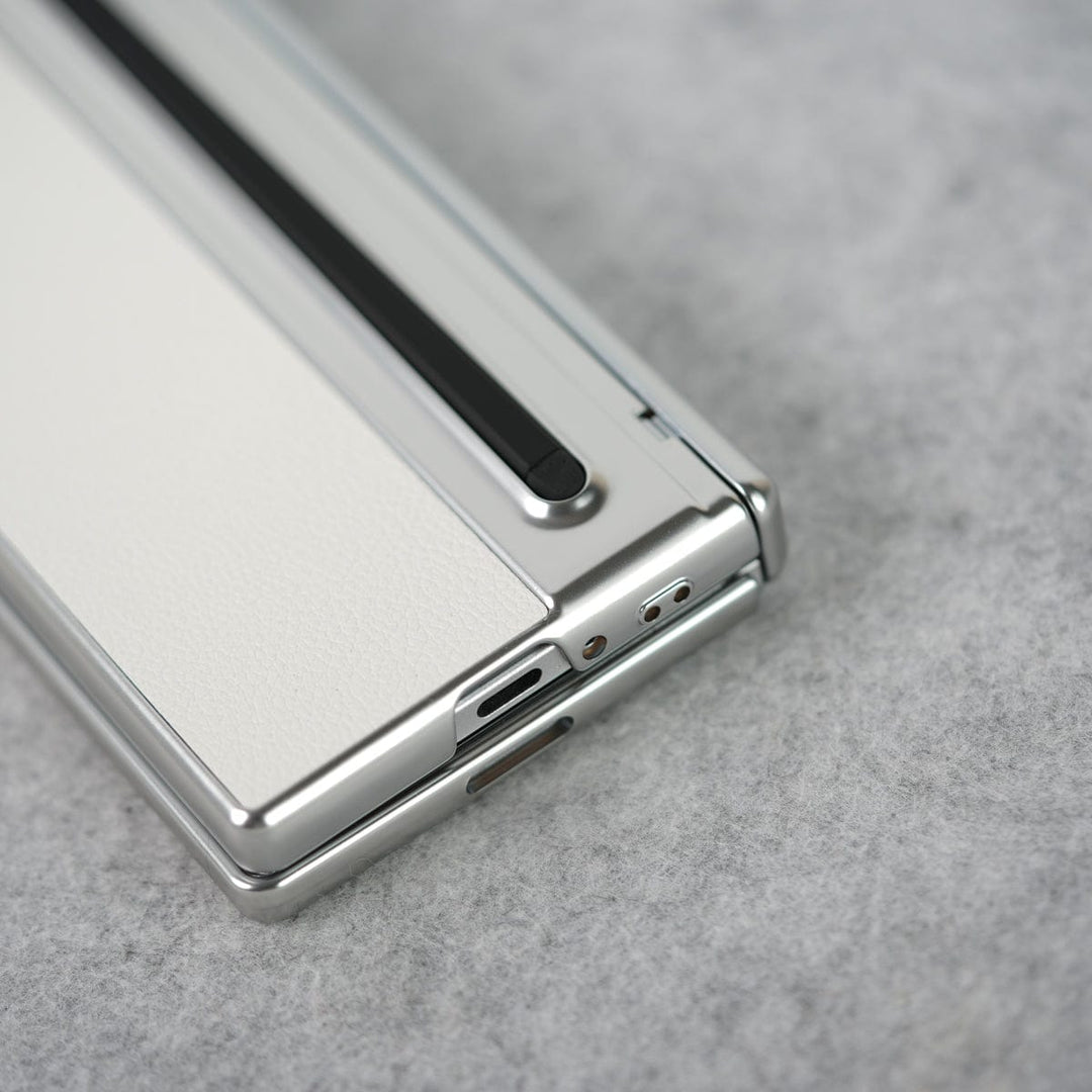 FRATO Fold 6 Collection Samsung Galaxy Z Fold 6 Leather Plating front Glass Protection Hinge Case Folding Cover
