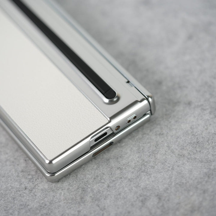 FRATO Fold 6 Collection Samsung Galaxy Z Fold 6 Leather Plating front Glass Protection Hinge Case Folding Cover