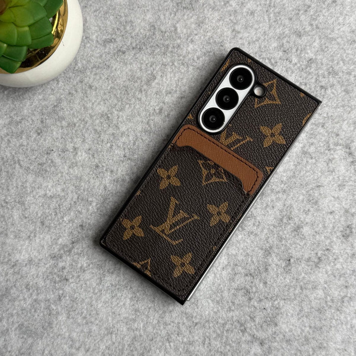 FRATO Fold 6 Collection Samsung Galaxy Z Fold 6 Luxury Brand Leather Card Holder Case Cover