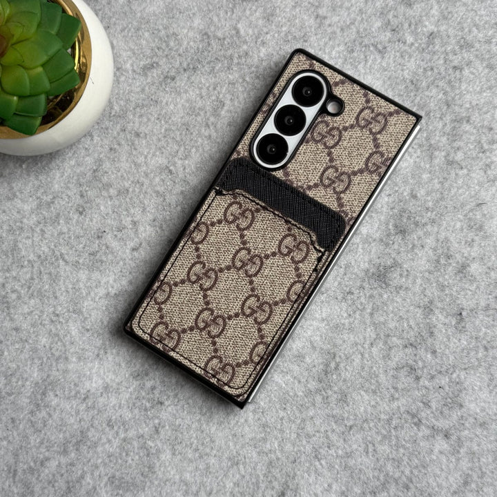 FRATO Fold 6 Collection Samsung Galaxy Z Fold 6 Luxury Brand Leather Card Holder Case Cover