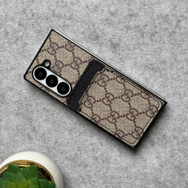 FRATO Fold 6 Collection Samsung Galaxy Z Fold 6 Luxury Brand Leather Card Holder Case Cover
