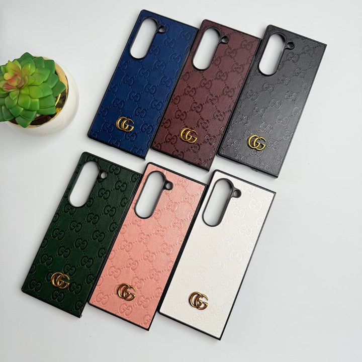 FRATO Fold 6 Collection Samsung Galaxy Z fold 6 Luxury GG Fashion Leather Brand Case Cover