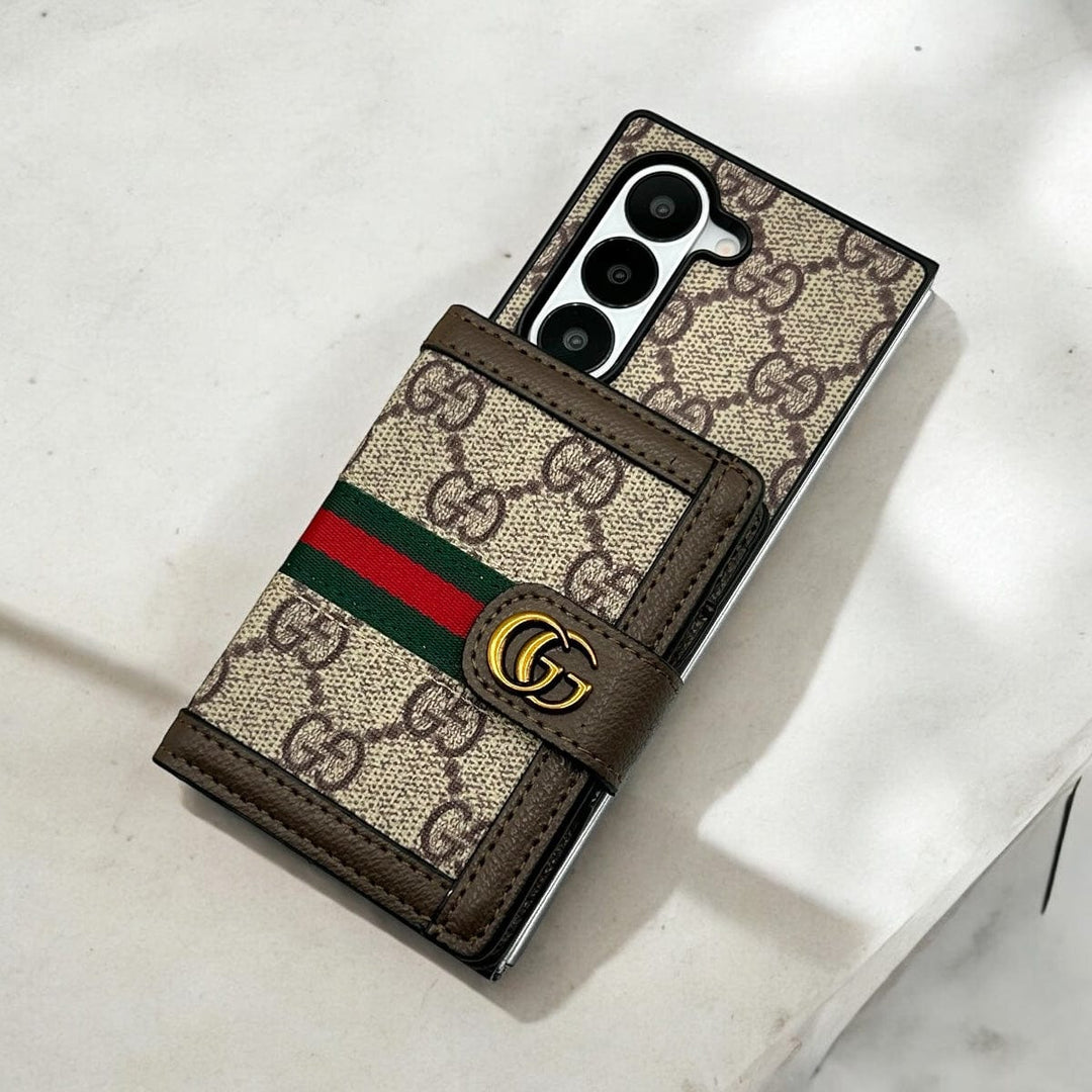 FRATO Fold 6 Collection Samsung Galaxy Z Fold 6 Luxury GG Fashion Leather Brand Case Cover