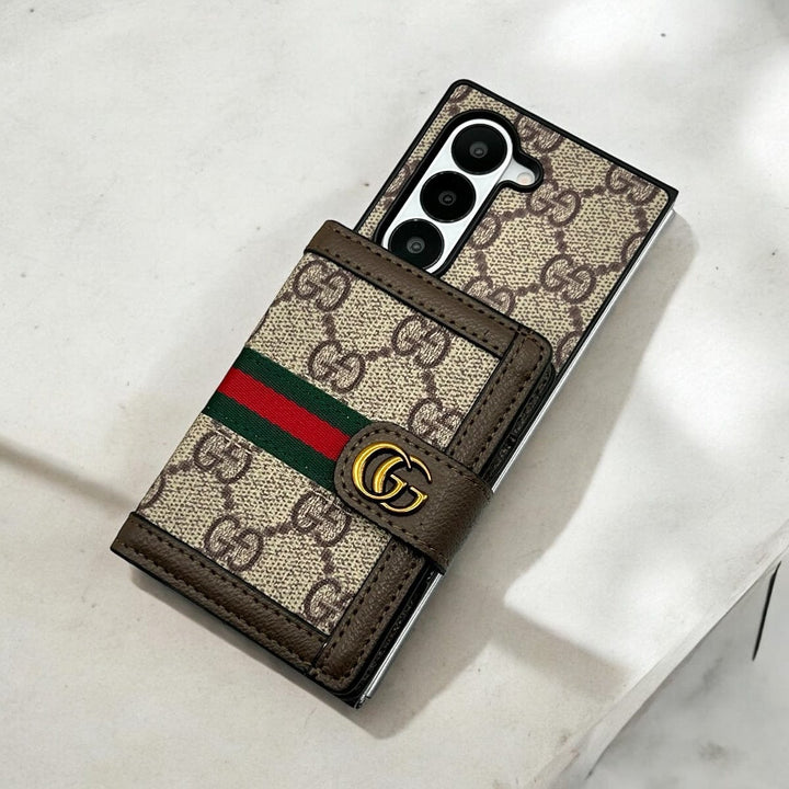 FRATO Fold 6 Collection Samsung Galaxy Z Fold 6 Luxury GG Fashion Leather Brand Case Cover