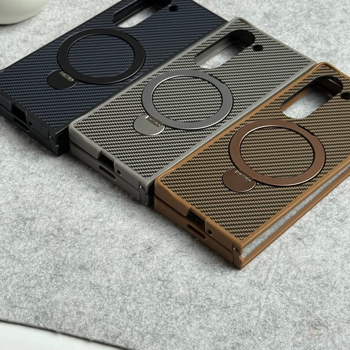 FRATO Fold 6 Collection Samsung Galaxy Z fold 6 Premium Carbon Fiber Texture MagSafe Magnetic Stand Case Cover
