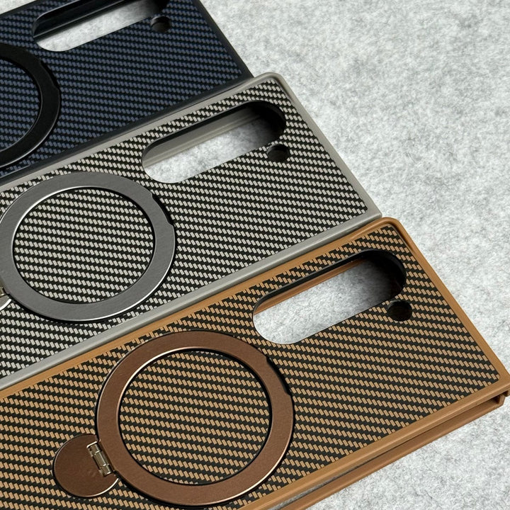 FRATO Fold 6 Collection Samsung Galaxy Z fold 6 Premium Carbon Fiber Texture MagSafe Magnetic Stand Case Cover