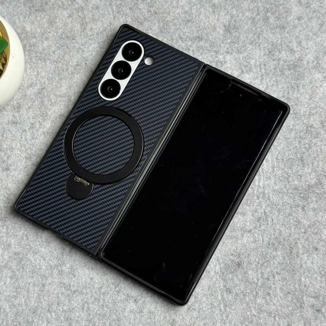 FRATO Fold 6 Collection Samsung Galaxy Z fold 6 Premium Carbon Fiber Texture MagSafe Magnetic Stand Case Cover