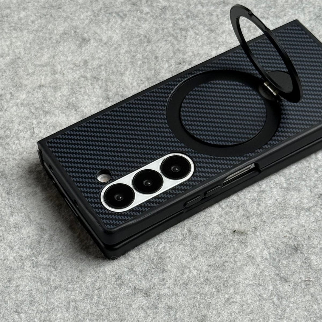 FRATO Fold 6 Collection Samsung Galaxy Z fold 6 Premium Carbon Fiber Texture MagSafe Magnetic Stand Case Cover
