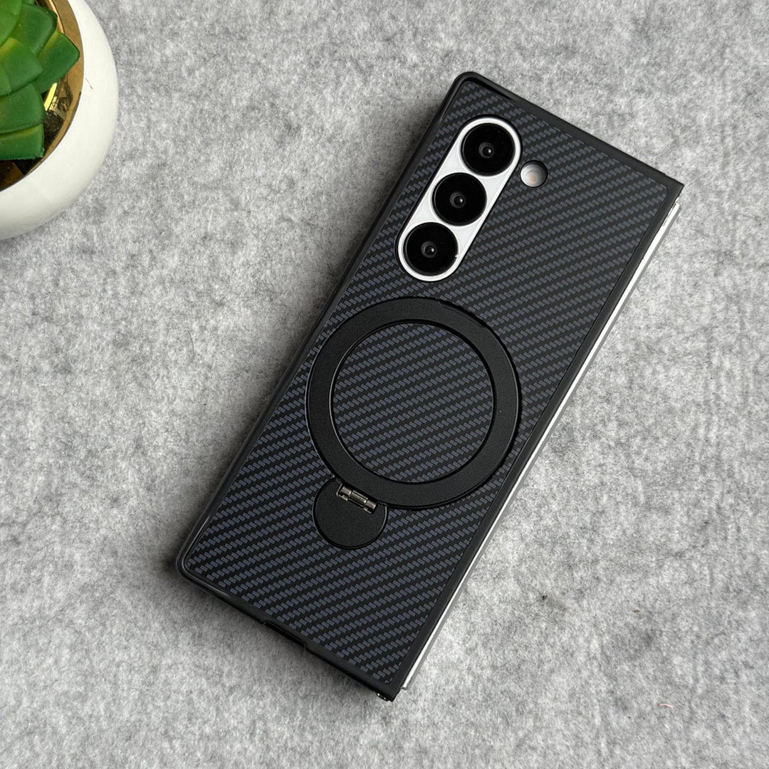 FRATO Fold 6 Collection Samsung Galaxy Z fold 6 Premium Carbon Fiber Texture MagSafe Magnetic Stand Case Cover