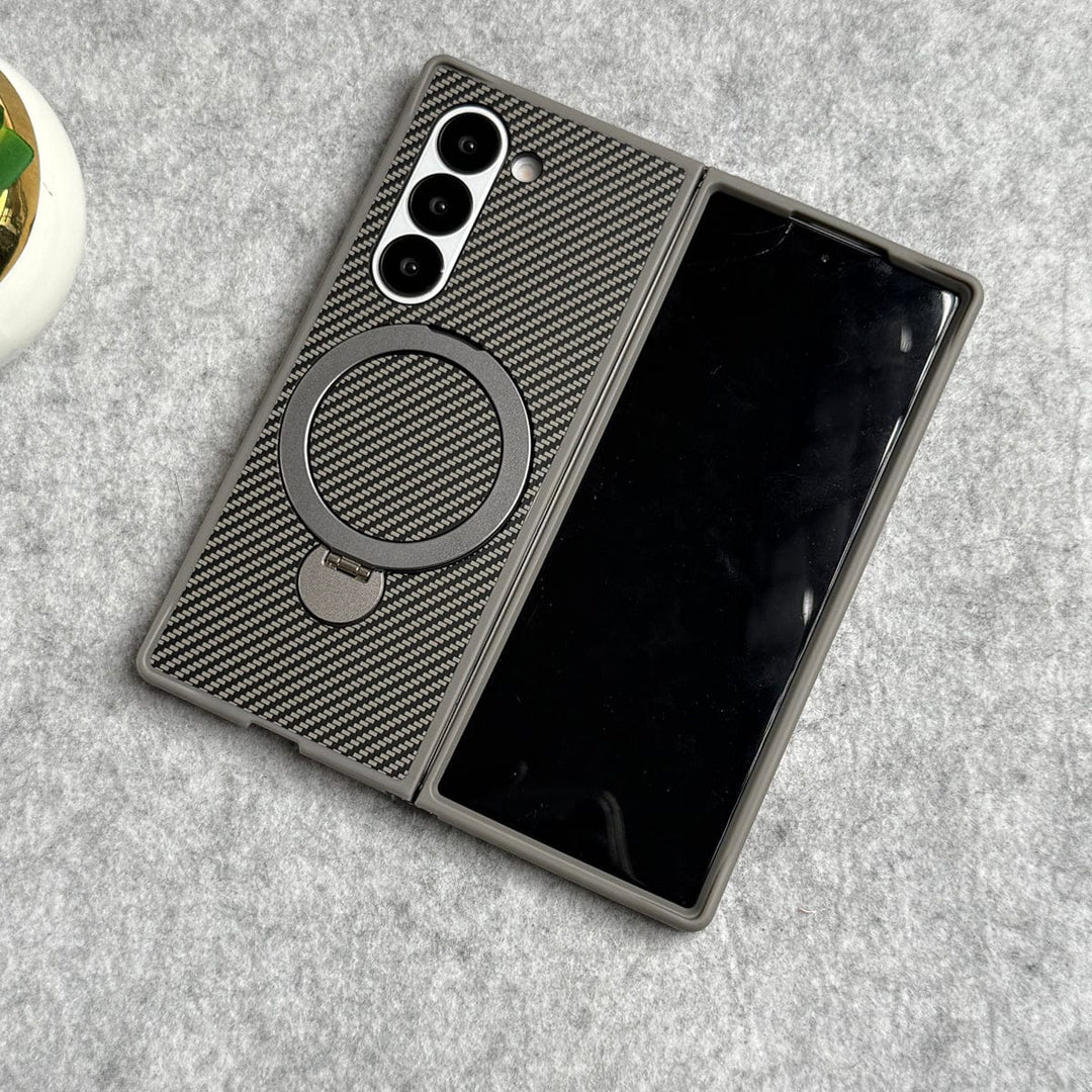 FRATO Fold 6 Collection Samsung Galaxy Z fold 6 Premium Carbon Fiber Texture MagSafe Magnetic Stand Case Cover