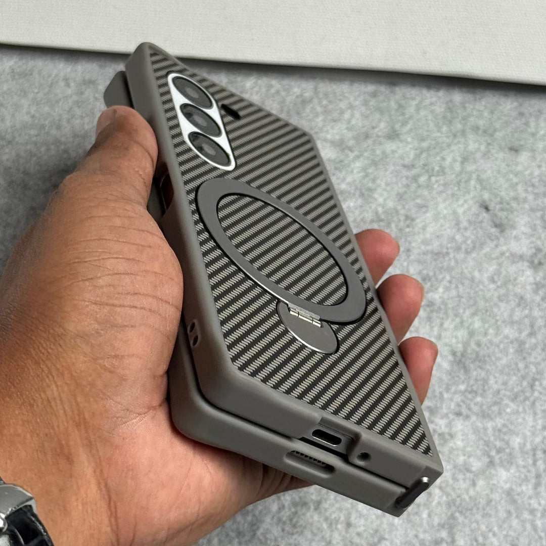 FRATO Fold 6 Collection Samsung Galaxy Z fold 6 Premium Carbon Fiber Texture MagSafe Magnetic Stand Case Cover