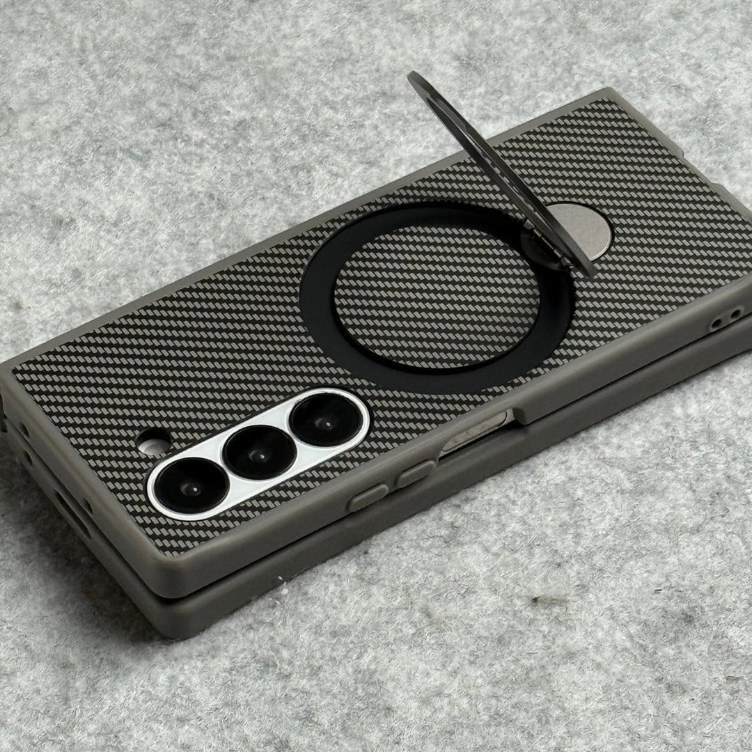 FRATO Fold 6 Collection Samsung Galaxy Z fold 6 Premium Carbon Fiber Texture MagSafe Magnetic Stand Case Cover