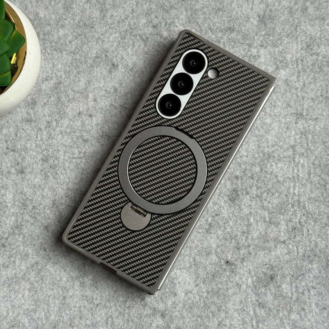 FRATO Fold 6 Collection Samsung Galaxy Z fold 6 Premium Carbon Fiber Texture MagSafe Magnetic Stand Case Cover
