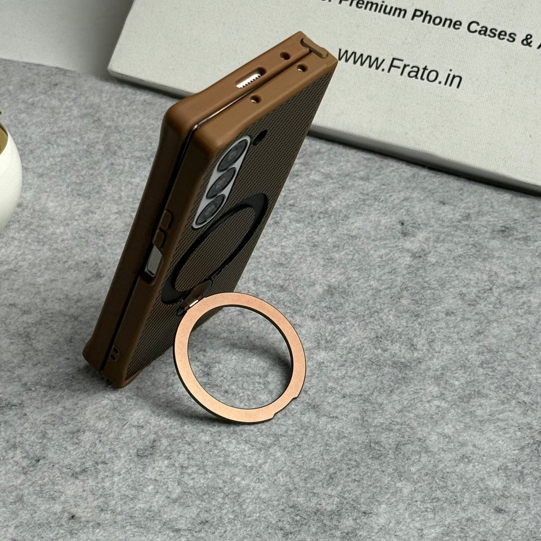 FRATO Fold 6 Collection Samsung Galaxy Z fold 6 Premium Carbon Fiber Texture MagSafe Magnetic Stand Case Cover