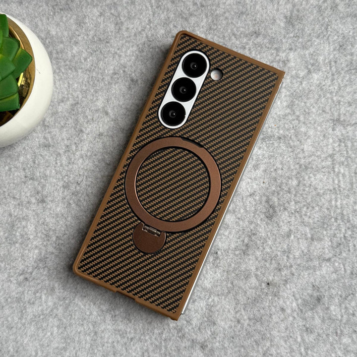 FRATO Fold 6 Collection Samsung Galaxy Z fold 6 Premium Carbon Fiber Texture MagSafe Magnetic Stand Case Cover