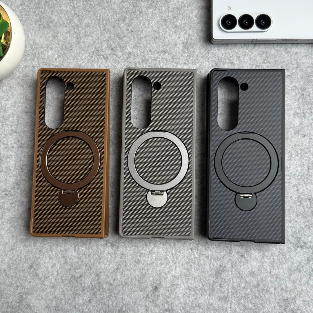 FRATO Fold 6 Collection Samsung Galaxy Z fold 6 Premium Carbon Fiber Texture MagSafe Magnetic Stand Case Cover