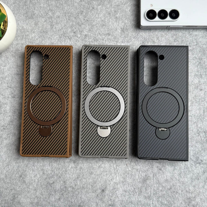 FRATO Fold 6 Collection Samsung Galaxy Z fold 6 Premium Carbon Fiber Texture MagSafe Magnetic Stand Case Cover