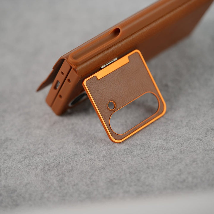 FRATO Fold 6 Collection Samsung Galaxy Z Fold 6 Premium Leather Textured Flip Case with Metal Kick Stand Cover