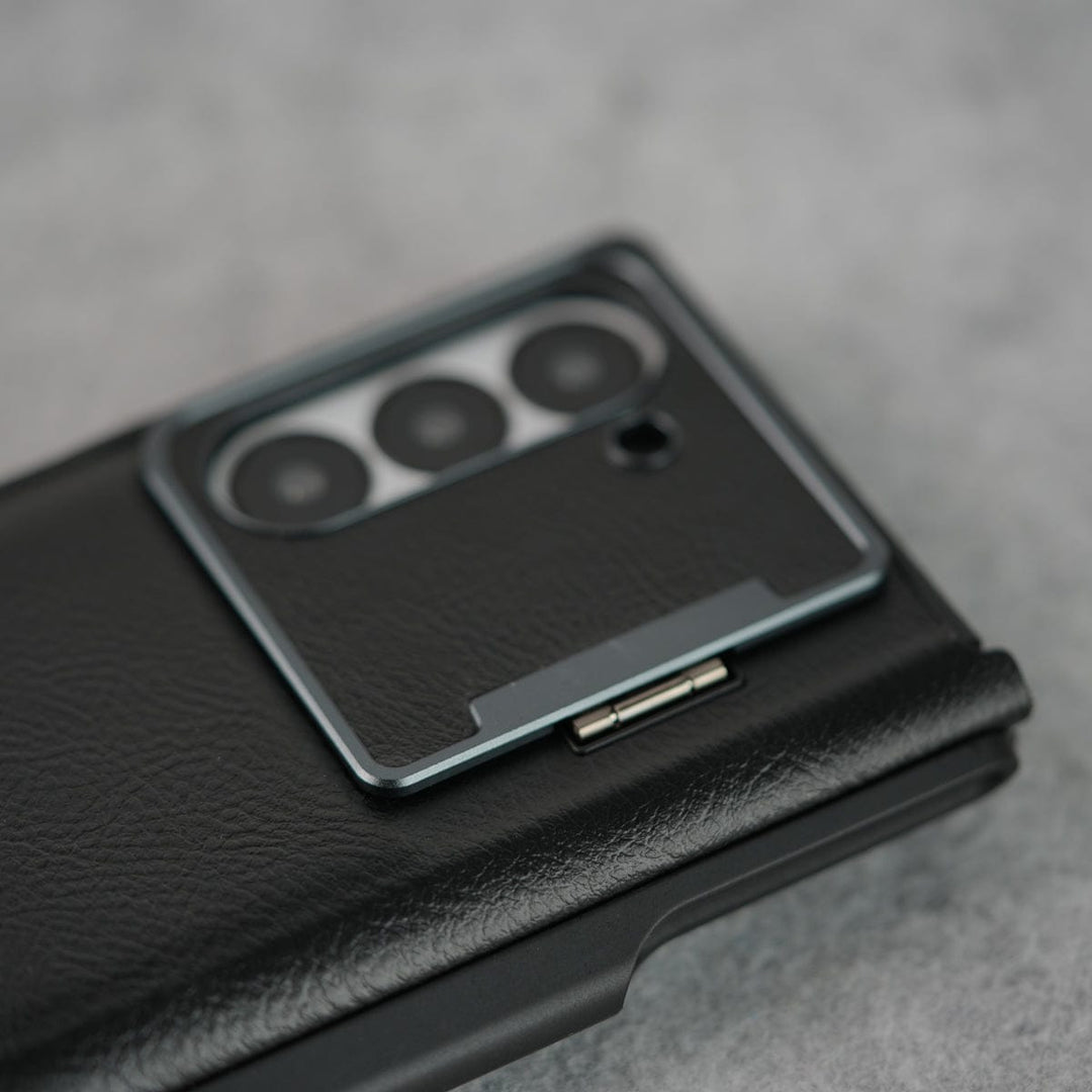 FRATO Fold 6 Collection Samsung Galaxy Z Fold 6 Premium Leather Textured Flip Case with Metal Kick Stand Cover